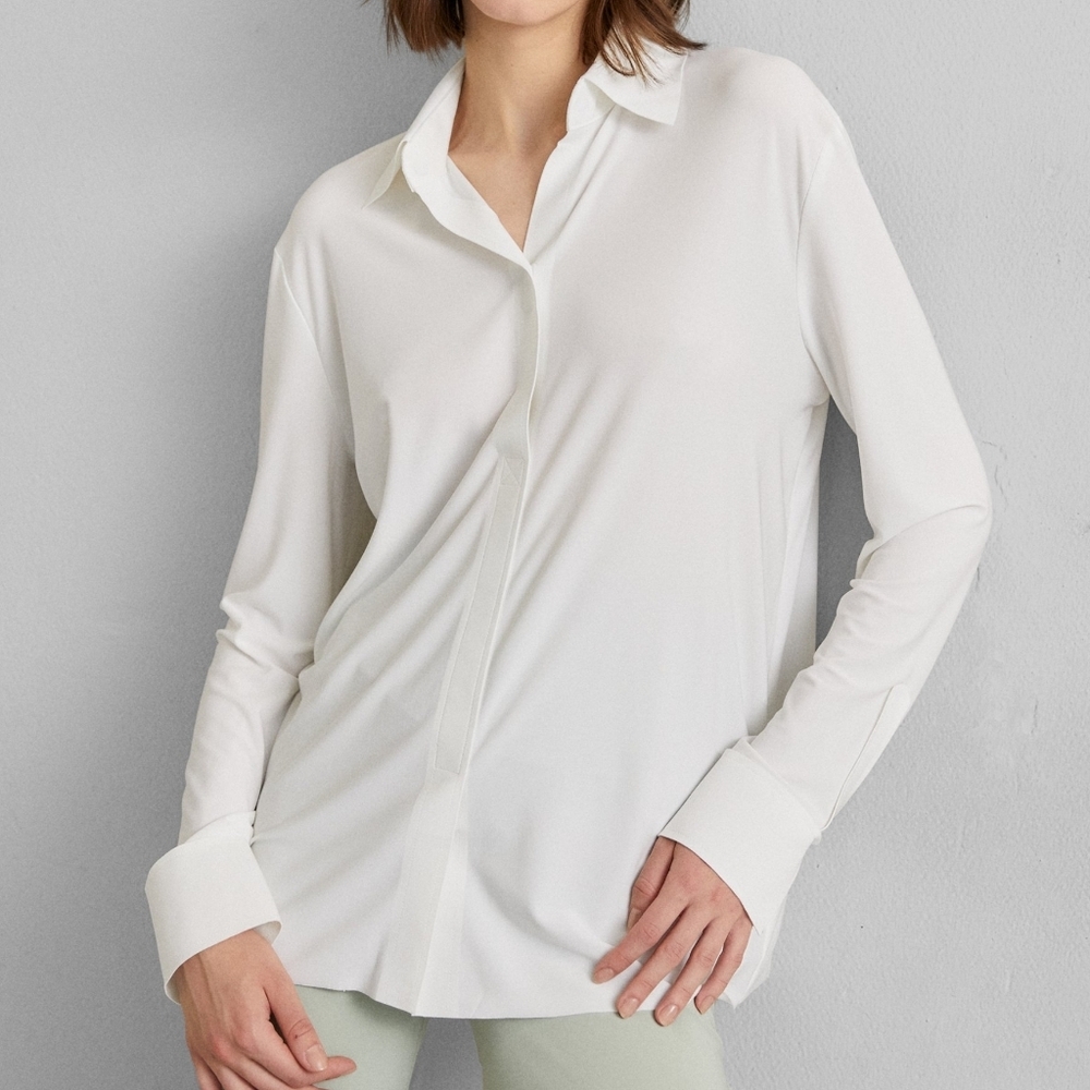 Norma Kamali Oversized Minimalist Blouse Size S White